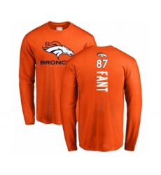 Football Denver Broncos #87 Noah Fant Orange Backer Long Sleeve T-Shirt