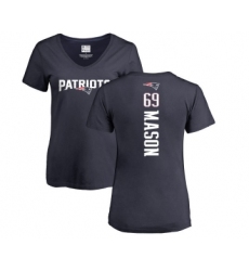Football Women's New England Patriots #69 Shaq Mason Navy Blue Backer T-Shirt