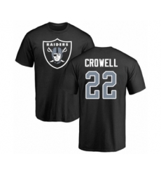 Football Oakland Raiders #22 Isaiah Crowell Black Name & Number Logo T-Shirt