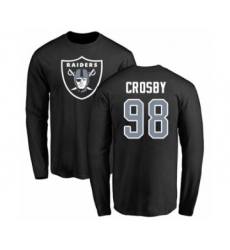 Football Oakland Raiders #98 Maxx Crosby Black Name & Number Logo Long Sleeve T-Shirt