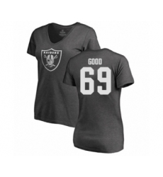 Football Women's Oakland Raiders #69 Denzelle Good Ash One Color T-Shirt