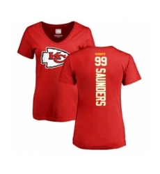 Football Women's Kansas City Chiefs #99 Khalen Saunders Red Backer T-Shirt
