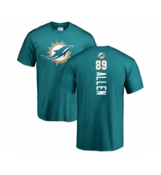 Football Miami Dolphins #89 Dwayne Allen Aqua Green Backer T-Shirt