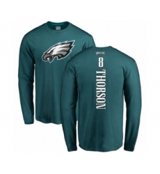 Philadelphia Eagles #8 Clayton Thorson Green Backer Long Sleeve T-Shirt