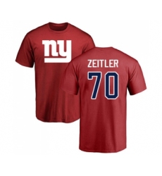 Football New York Giants #70 Kevin Zeitler Red Name & Number Logo T-Shirt
