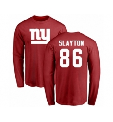 Football New York Giants #86 Darius Slayton Red Name & Number Logo Long Sleeve T-Shirt