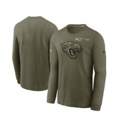 Men's Jacksonville Jaguars Football Olive 2021 Salute To Service Performance Long Sleeve T-Shirt