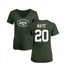 Football Women's New York Jets #20 Marcus Maye Green Name & Number Logo T-Shirt
