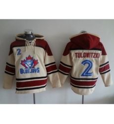Men's Toronto Blue Jays #2 Troy Tulowitzki Cream MLB Baseball Hoodie