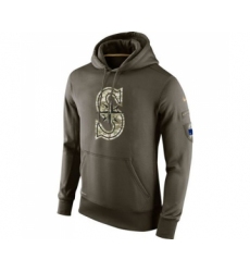 Men's Seattle Mariners Nike Olive Salute To Service KO Performance Hoodie