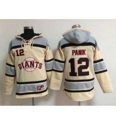 Men's San Francisco Giants #12 Joe Panik Cream Hoodie