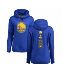NBA Women's Nike Golden State Warriors #4 Quinn Cook Royal Blue Backer Pullover Hoodie