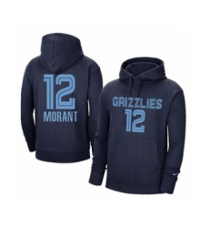 Men's Memphis Grizzlies #12 Ja Morant 2021 Navy Pullover Basketball Hoodie