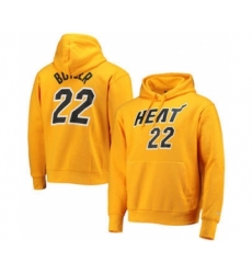 Men's Miami Heat #22 Jimmy Butler 2021 Yellow Pullover Basketball Hoodie