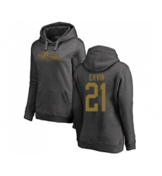 Football Women's Baltimore Ravens #21 Tyler Ervin Ash One Color Pullover Hoodie