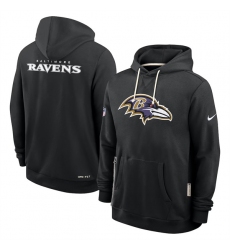 Men's Baltimore Ravens Black Sideline Standard Issue Initial Home Dri-FIT Pullover Hoodie