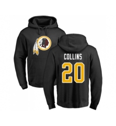 Football Washington Redskins #20 Landon Collins Black Name & Number Logo Pullover Hoodie