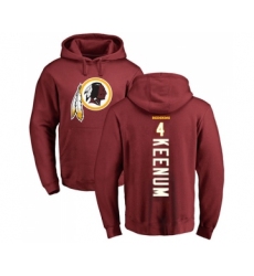 Football Washington Redskins #4 Case Keenum Maroon Backer Pullover Hoodie