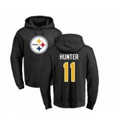 Football Pittsburgh Steelers #11 Justin Hunter Black Name & Number Logo Pullover Hoodie