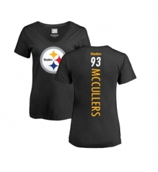 Football Women's Pittsburgh Steelers #93 Dan McCullers Black Backer Slim Fit T-Shirt
