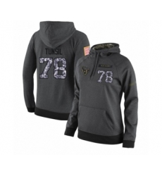 Football Women's Houston Texans #78 Laremy Tunsil Stitched Black Anthracite Salute to Service Player Performance Hoodie