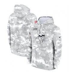 Men's Minnesota Vikings 2024 Arctic Camo Salute To Service Club Fleece Pullover Hoodie