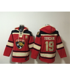 Men's Florida Panthers #19 Matthew Tkachuk Red Lace-Up Pullover Hoodie