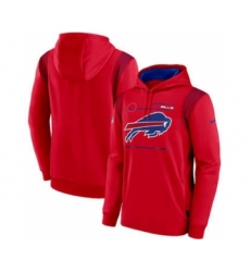 Men's Buffalo Bills 2021 Red Sideline Logo Performance Pullover Hoodie