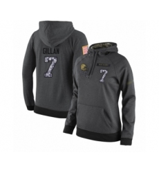 Football Women's Cleveland Browns #7 Jamie Gillan Stitched Black Anthracite Salute to Service Player Performance Hoodie
