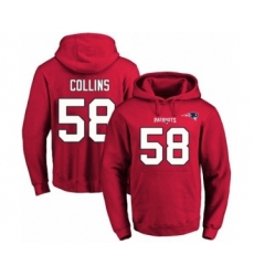 Football Men's New England Patriots #58 Jamie Collins Red Name & Number Pullover Hoodie