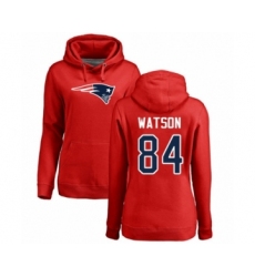 Football Women's New England Patriots #84 Benjamin Watson Red Name & Number Logo Pullover Hoodie