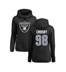 Football Women's Oakland Raiders #98 Maxx Crosby Black Name & Number Logo Pullover Hoodie