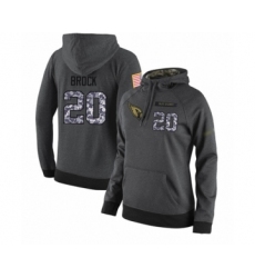 Football Women's Arizona Cardinals #20 Tramaine Brock Stitched Black Anthracite Salute to Service Player Performance Hoodie