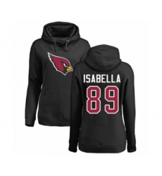 Football Women's Arizona Cardinals #89 Andy Isabella Black Name & Number Logo Pullover Hoodie