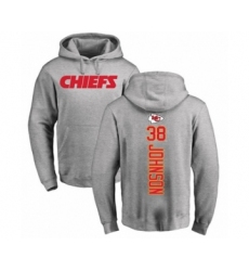 Football Kansas City Chiefs #38 Dontae Johnson Ash Backer Pullover Hoodie