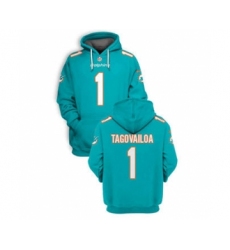 Men's Miami Dolphins #1 Tua Tagovailoa 2021 Aqua Pullover Football Hoodie