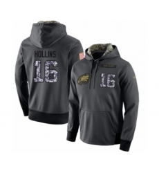 Football Men's Philadelphia Eagles #16 Mack Hollins Stitched Black Anthracite Salute to Service Player Performance Hoodie