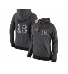 Football Women's New York Giants #18 Bennie Fowler Stitched Black Anthracite Salute to Service Player Performance Hoodie