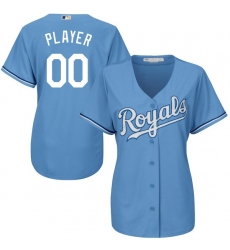 Women's Kansas City Royals Majestic Light Blue Cool Base Custom Alternate Jersey