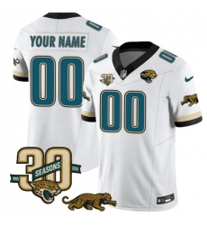 Men's Jacksonville Jaguars Active Player Custom White F.U.S.E. With 30th Seasons Patch Vapor Limited Football Stitched Jersey