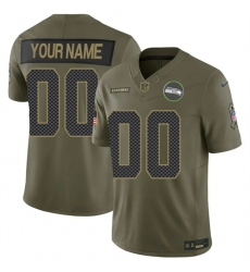Men's Seattle Seahawks Active Player Custom Olive 2025 F.U.S.E. Salute to Service Limited Stitched Football Jersey