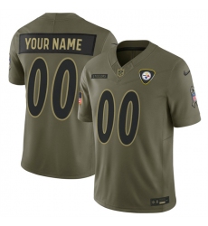 Men's Pittsburgh Steelers Active Player Custom Olive 2025 F.U.S.E. Salute to Service Limited Football Stitched Jersey