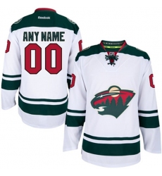 Men's Reebok Minnesota Wild Customized Authentic White Away NHL Jersey