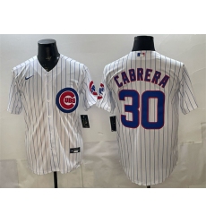 Men's Chicago Cubs #30 Edward Cabrera White 2026 Cool Base Stitched Baseball Jersey