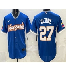 Men's Venezuela #27 Jose Altuve Blue 2026 World Baseball Classic Cool Base Jersey