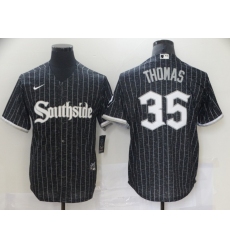 Men's Chicago White Sox #35 Frank Thomas Authentic Black Fashion Jersey