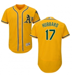 Men's Majestic Oakland Athletics #17 Glenn Hubbard Gold Alternate Flex Base Authentic Collection MLB Jersey