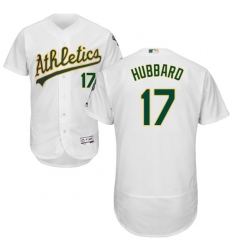 Men's Majestic Oakland Athletics #17 Glenn Hubbard White Home Flex Base Authentic Collection MLB Jersey