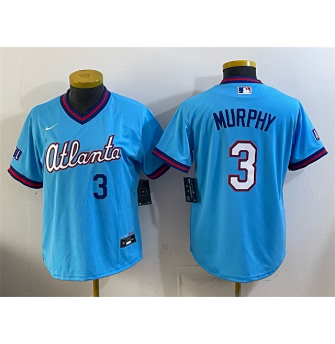 Women's Atlanta Braves #3 Dale Murphy Powder Blue 2026 City Connect Stadium Stitched Baseball Jersey(Run Small)
