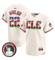 Men's Cleveland Guardians #22 Josh Naylor Cream Mexico Vapor Premier Limited Stitched Baseball Jersey